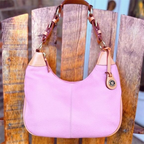 Dooney & Bourke Pink Pebble Leather Medium Hobo Bag Women's Handbag - Picture 1 of 16